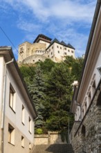 View of Trencín Castle from the old town centre, Capital of Culture 2026, Trencín, Slovakia