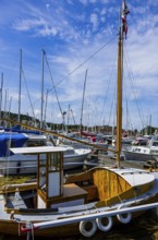 Maritime ambience with marina full of boats in Henan on Orust, Bohuslän, Västra Götalands län,