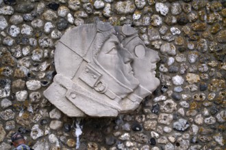 Portraits, memorial in honour of the French aviators François Coli and Charles Nungesser, behind