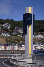 Radar tower, navigation aid for shipping, sculpture, Fécamp, Normandy, Seine-Maritime, France