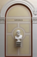 Sophocles, ancient Greek poet, bust in the stairwell, main building of the University of Rostock,