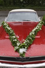 1965 Ford Mustang Cabriolet, decorated as a wedding car, Kühlungsborn, Baltic Sea,