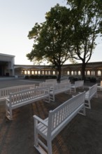 Concert Garden Kühlungsborn-West, architecture in the style of 1928, evening light, Baltic resort