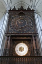 Astronomical clock from 1472, calendar, St Mary's Church, Rostock, Mecklenburg-Western Pomerania,