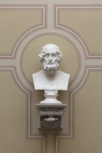 Homer, ancient Greek poet, bust in the stairwell, main building of the University of Rostock,