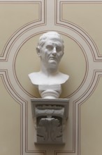 Cicero, ancient Roman orator and philosopher, bust in the stairwell, main building of the