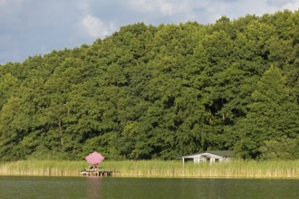Parasol, holiday home, Leppinsee, Rechlin, Mecklenburg Lake District, Mecklenburg-Western
