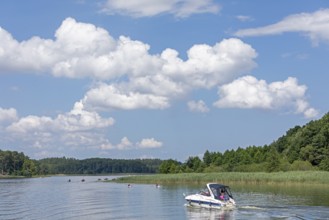 Yacht, Boats, Vilzsee, Mecklenburg Lake District, Mecklenburg-Western Pomerania, Germany
