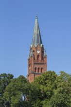 Church tower, St Mary's Church, Röbel, Müritz, Mecklenburg Lake District, Mecklenburg-Vorpommern,