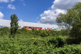 Green corridor with the river Dhünn, 40 km long river that flows into the Wupper near Leverkusen,
