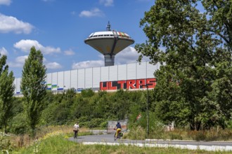 Green corridor with the river Dhünn, 40 km long river that flows into the Wupper near Leverkusen,