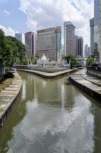 Skyscrapers along the River of Life, the rejuvenated waterfront of Klang River, Kuala Lumpur,