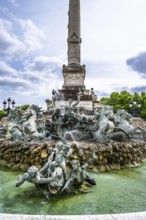 Fontaine du Char du Triomphe de la Concorde, Place des Quinconces, Bordeaux, Gironde,