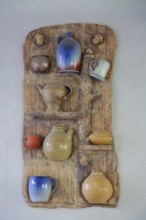 Pottery as decoration, potter, pottery, arts and crafts, jugs, drinking vessels, vases, mugs,