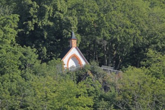 Ottilien Chapel in the mountain with forest, Thuringian Forest, Suhl, Franconia, Thuringia, Germany