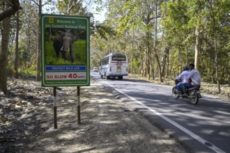 Sign Welcome to Jim Corbett National Park, Corbett National Park, near Ramnagar, Uttarakhand State,