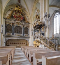 St Peter and Paul Cathedral, interior with pulpit and royal box, Museum Zeitzer Schloss Moritzburg,