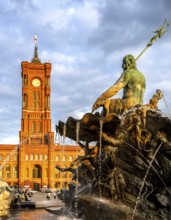 The Neptune Fountain and the Rotes Rathaus, Berlin, Germany