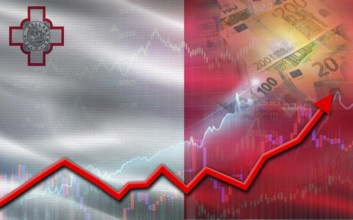 Malta economic growth on financial graph. Malta financial growth on market graph