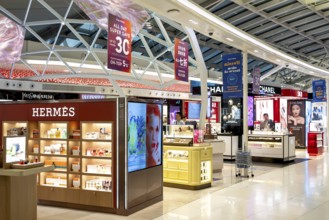 Cosmetics shops Hermes, Gucci, Chanel, Bangkok, Thailand
