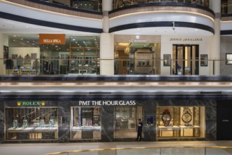 Watch and clothes shop window, Bangkok, Thailand