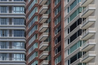 Apartment block facade, Bangkok, Thailand