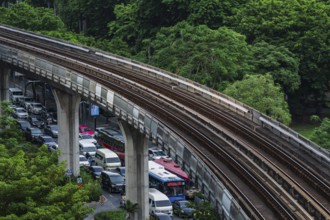 Motorcade BTS Skytrain rail network, Bangkok, Thailand