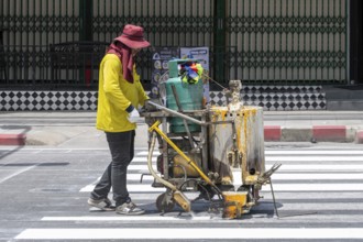 Ground marking pedestrian crossing, Bangkok, Thailand