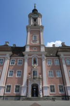 Main façade of the baroque pilgrimage church Birnau, built between 1746 and 1749, Birnau-Maurach 5,