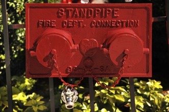 Extinguishing water connection for the New York Fire Department, New York City, USA