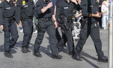 Police squad in action, Munich, Bavaria, Germany