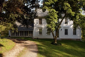 Early wooden settler's house, 1780, Marksboro, New Jersey, USA