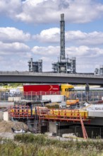 Motorway construction site at the Leverkusen-West junction, A1 and A59 motorways, new construction,