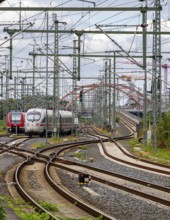 Bridge at Camberger Straße, Galluswarte, Deutsche Bahn, tracks and trains, Frankfurt am Main,