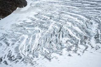 Crevasses, detail, Übeltalferner glacier, Stubai Alps, South Tyrol, Italy