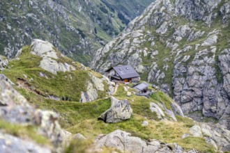 Grohmannhütte mountain hut, Stubai Alps, near Ridnaun, South Tyrol, Italy