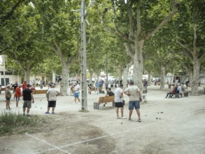 Boules game, Bellegarde, Arles, Provence, France