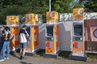 Specially installed ATM for the Erlangen Bergkirchweih, traditional twelve-day folk festival,