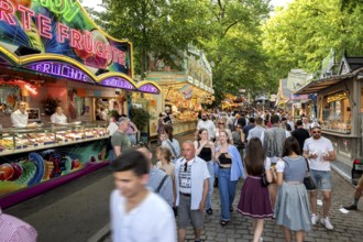 Showmen at the Erlangen Bergkirchweih, traditional twelve-day folk festival, Erlangen, Middle