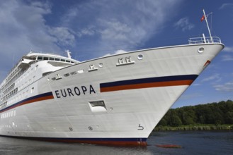 MS EUROPA, cruise ship EUROPA sailing in the Kiel Canal, NOK, Kiel Canal, Kielkanal,