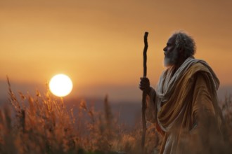 Bible legend of Abraham sacrificing his sun for god, AI generated