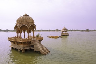 Gadi Sagar Temple at Gadisar Lake, Jaisalmer, Rajasthan, India