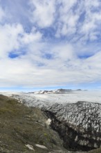 Skálafellsjökull, Skalafellsjökull, glacier tongue of Vatnajökull, volcanic landscape Breiðabunga,