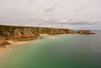 Minack Theatre, spectacular open-air theatre, view of the coast of southern England, Cornwall,
