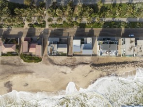 Upmarket seaside villas at the coastal town of Swakopmund between Namib Desert and Atlantic Ocean.
