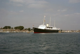 Her Majesty's Yacht, HMY Britannia, Portsmouth Harbour, Portsmouth, Hampshire, England, UK 1978