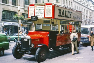 Historic bus built 1925, preserved Dennis AEC NS-type bus, NS1995 fleet number D142, Regent Street,