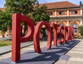 Sign in front of the Film Museum, Potsdam, Brandenburg, Germany