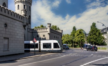 Road traffic, Tram at Nauener Tor, Potsdam, Brandenburg, Germany