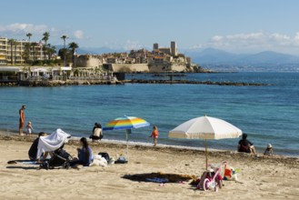 Beach, Plage du Ponteil, Antibes, Provence Alpes Côte d'Azur, South of France, France